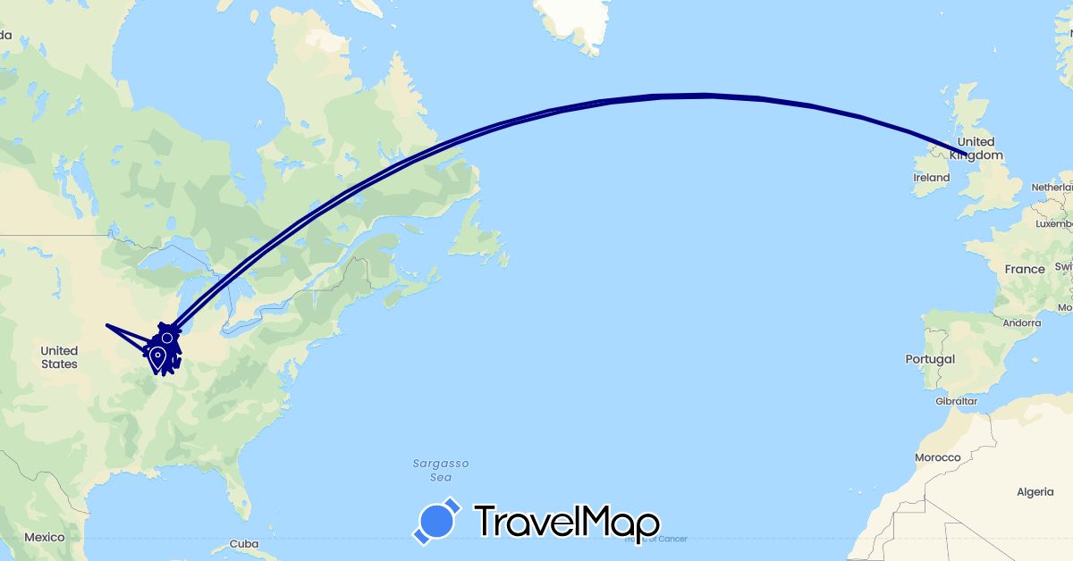 TravelMap itinerary: driving in Isle of Man, United States (Europe, North America)
